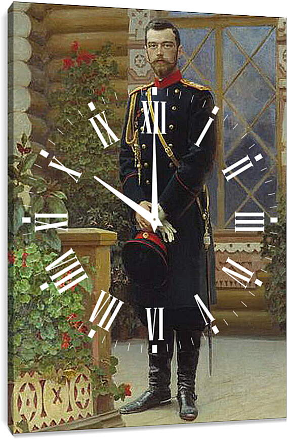 Часы картина - Портрет императора Николая II. Илья Репин
