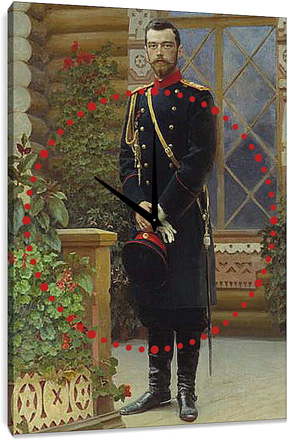 Часы картина - Портрет императора Николая II. Илья Репин
