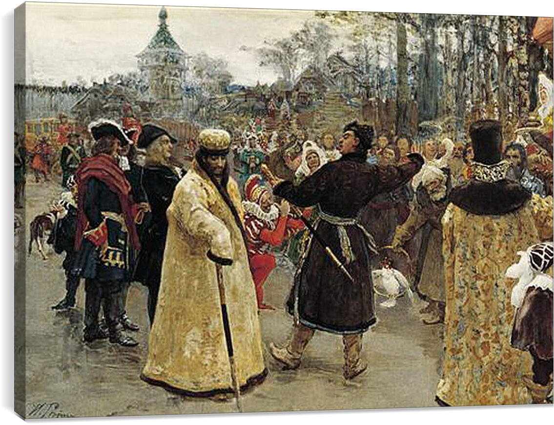 Постер и плакат - Приезд царей Петра и Иоанна. Илья Репин
