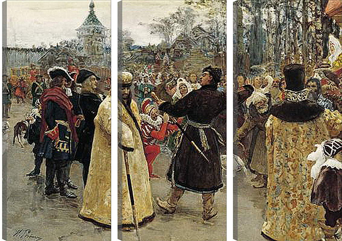 Модульная картина - Приезд царей Петра и Иоанна. Илья Репин
