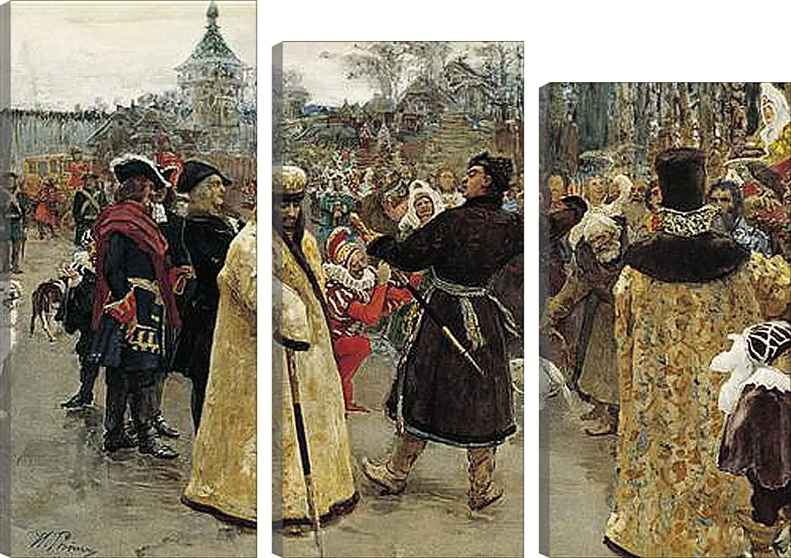 Модульная картина - Приезд царей Петра и Иоанна. Илья Репин