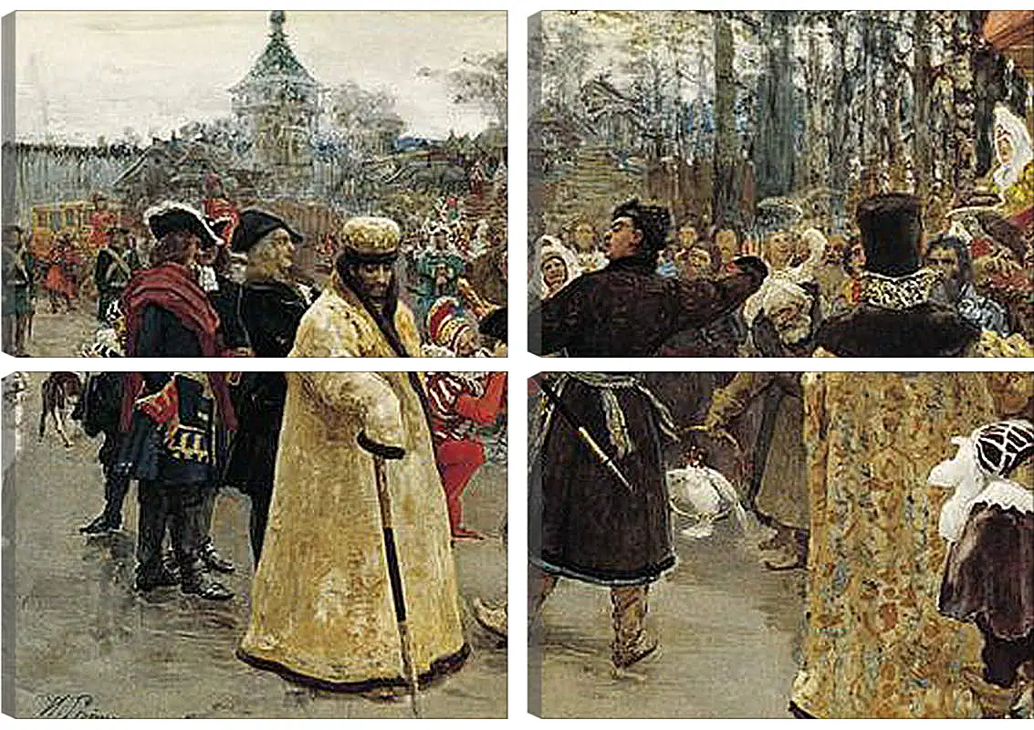 Модульная картина - Приезд царей Петра и Иоанна. Илья Репин