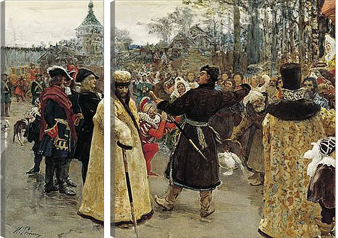 Модульная картина - Приезд царей Петра и Иоанна. Илья Репин