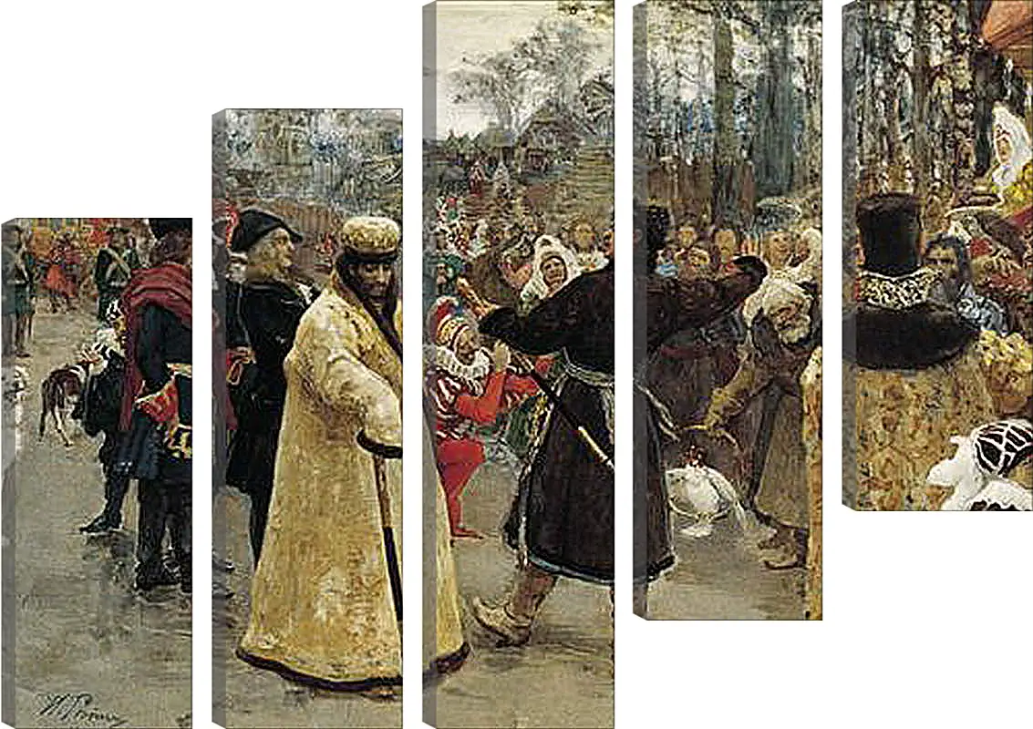 Модульная картина - Приезд царей Петра и Иоанна. Илья Репин