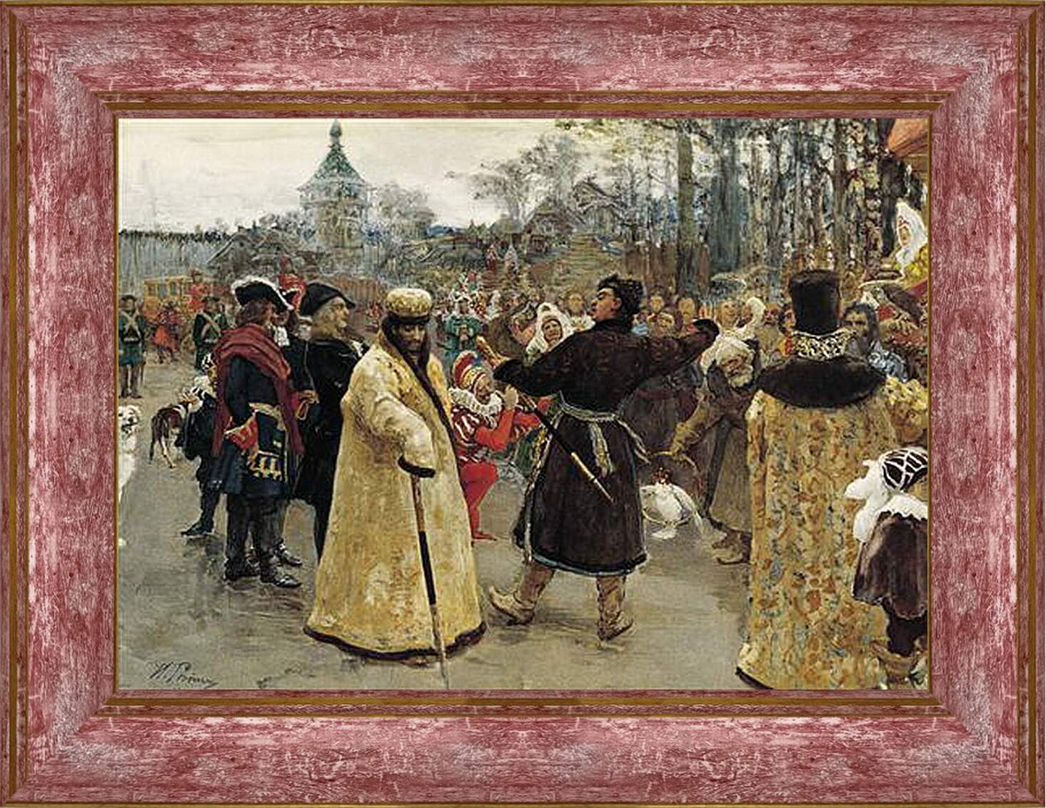 Картина в раме - Приезд царей Петра и Иоанна. Илья Репин
