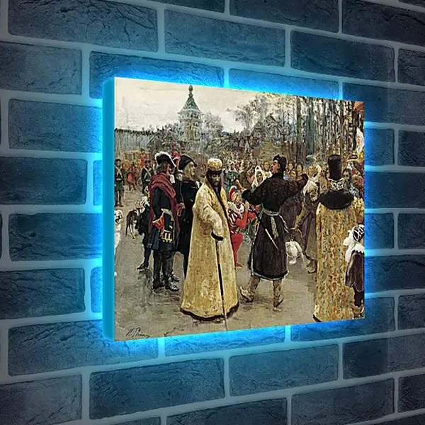 Лайтбокс световая панель - Приезд царей Петра и Иоанна. Илья Репин