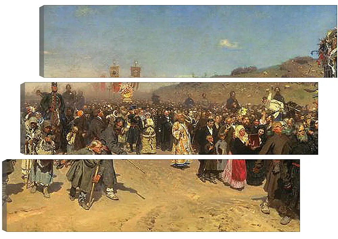 Модульная картина - Крестный ход в Курской губернии. Илья Репин