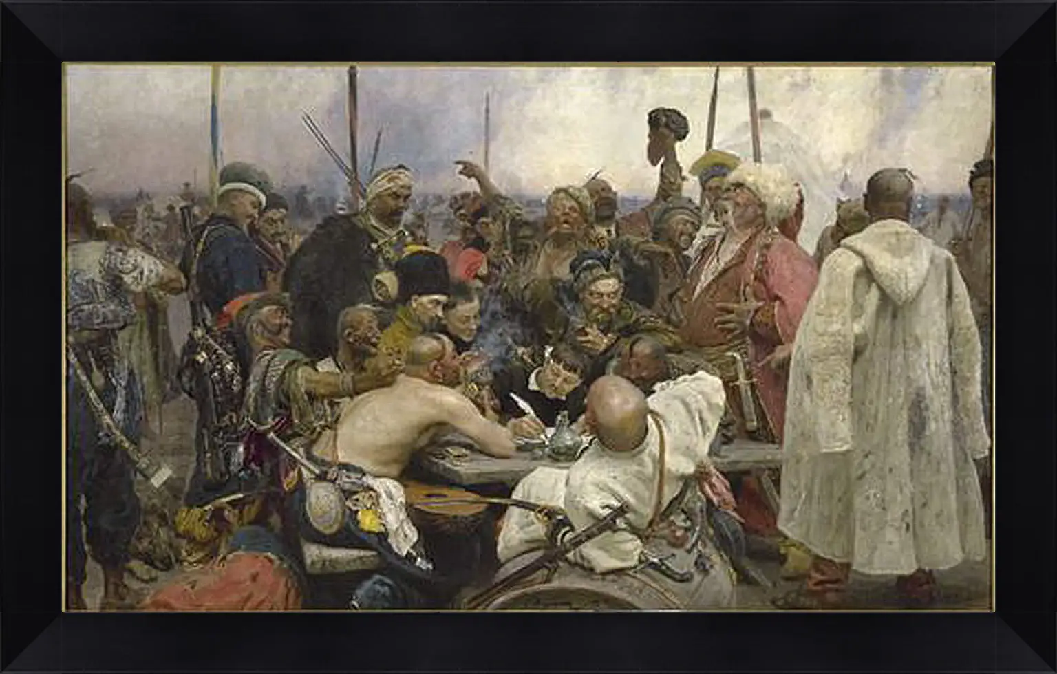 Картина в раме - Запорожцы пишут письмо турецкому султану. Илья Репин