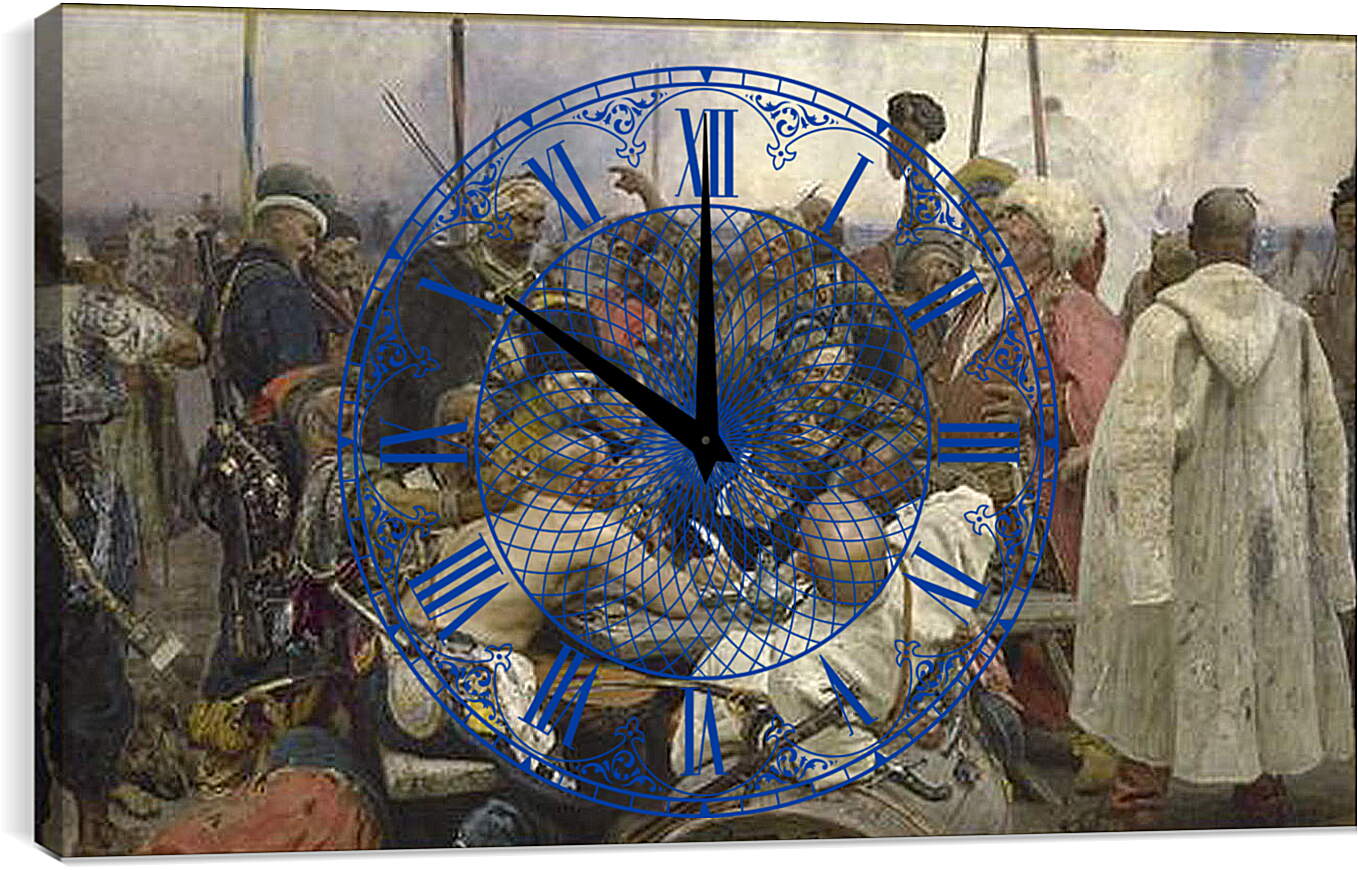 Часы картина - Запорожцы пишут письмо турецкому султану. Илья Репин
