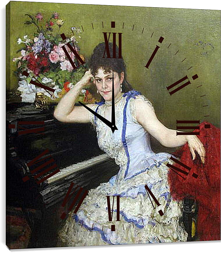 Часы картина - Портрет С. И. Ментер. Илья Репин
