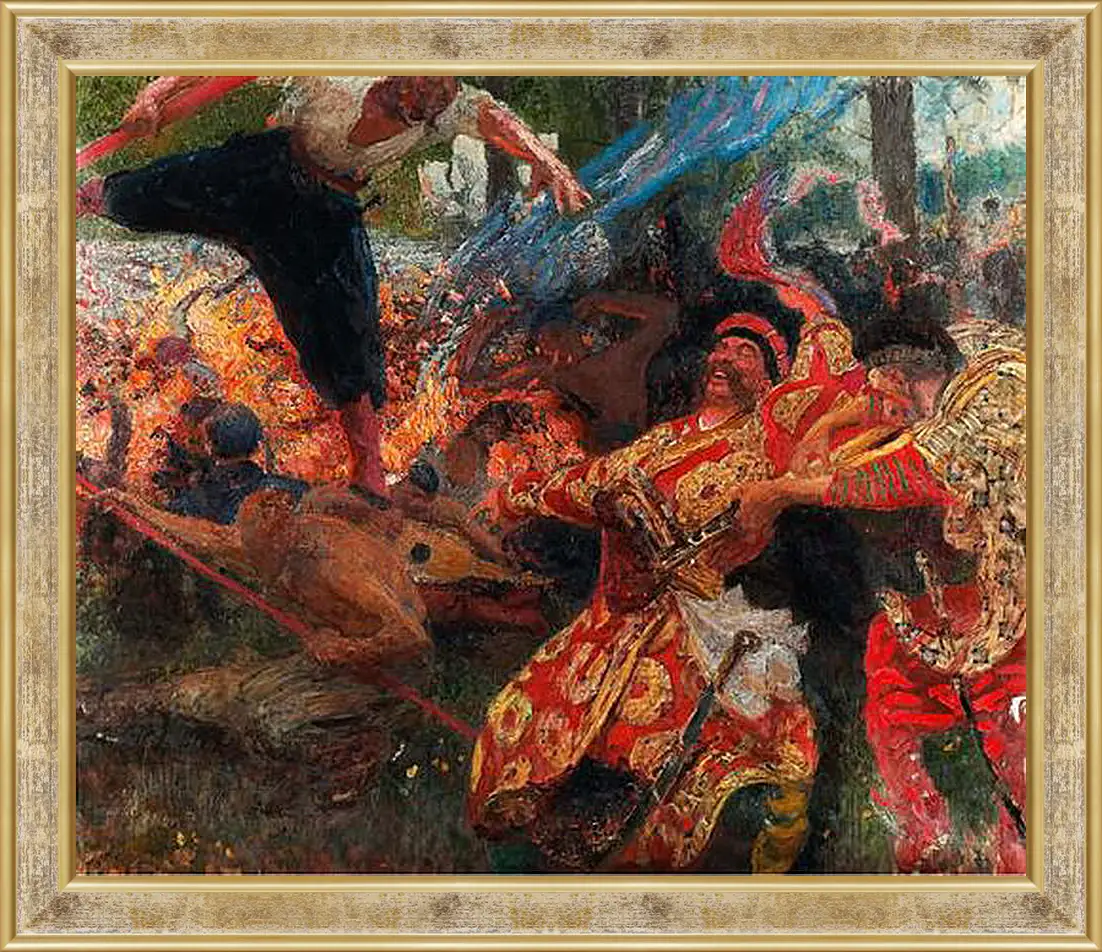 Картина в раме - Гопак. Илья Репин