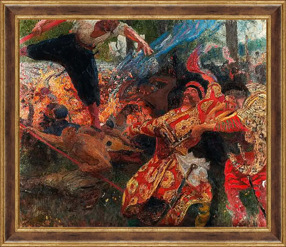 Картина в раме - Гопак. Илья Репин