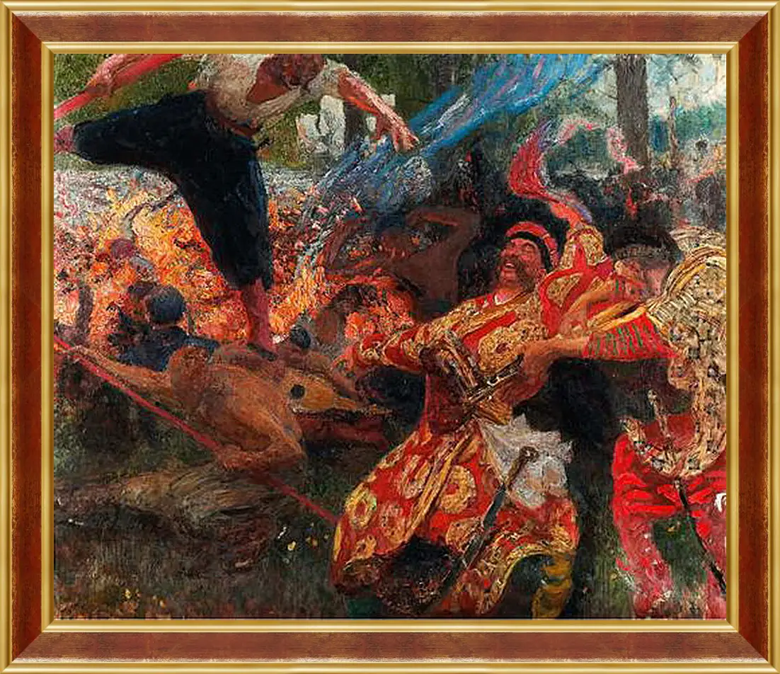 Картина в раме - Гопак. Илья Репин