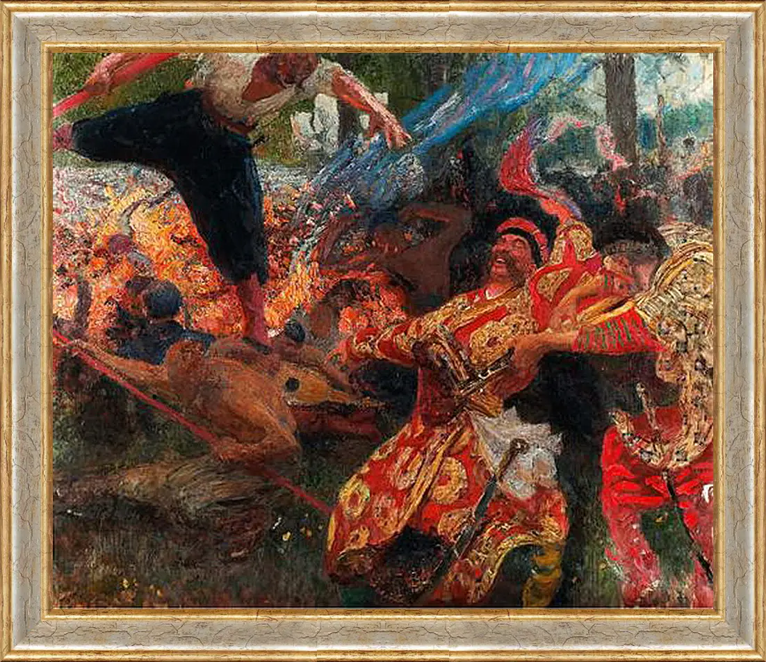 Картина в раме - Гопак. Илья Репин