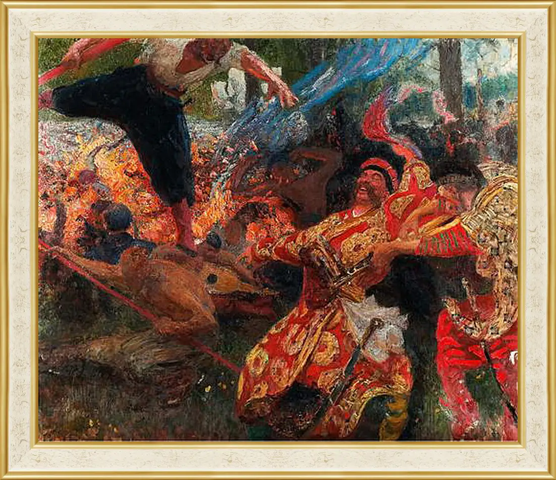 Картина в раме - Гопак. Илья Репин