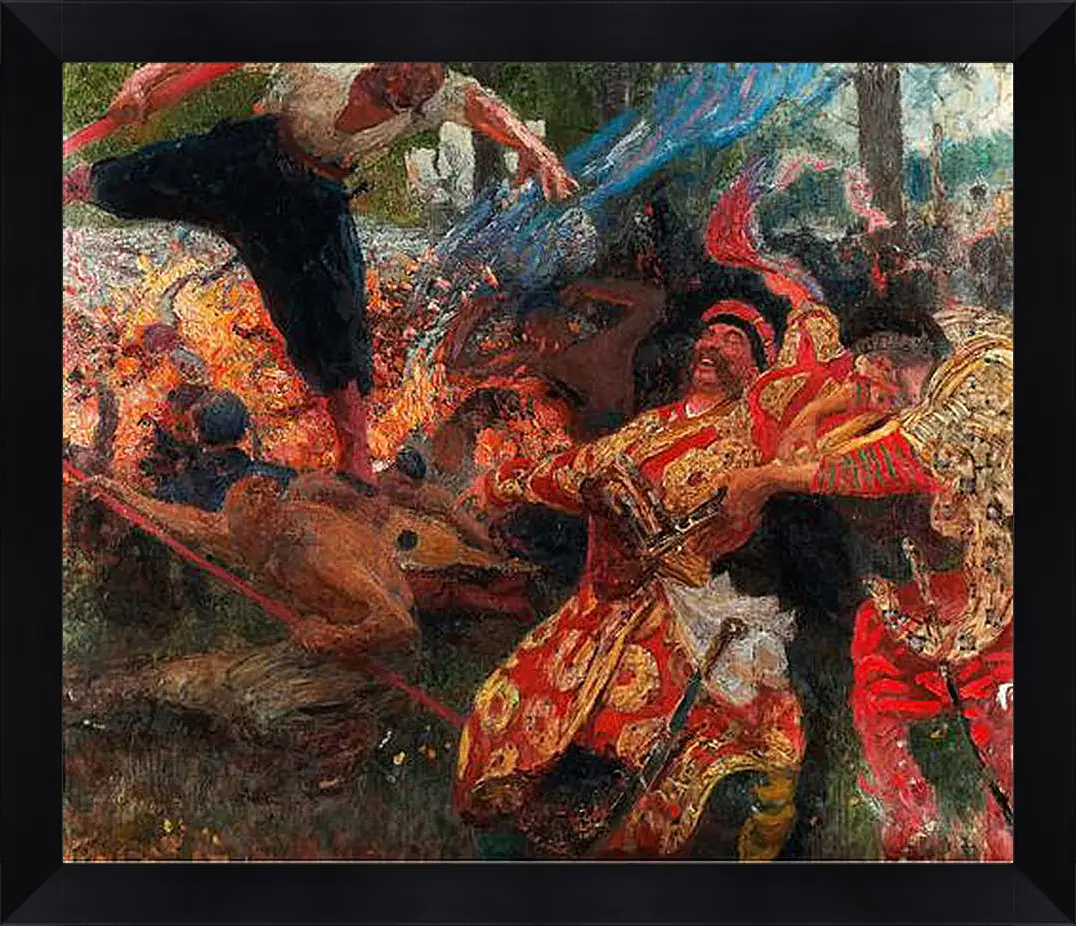 Картина в раме - Гопак. Илья Репин