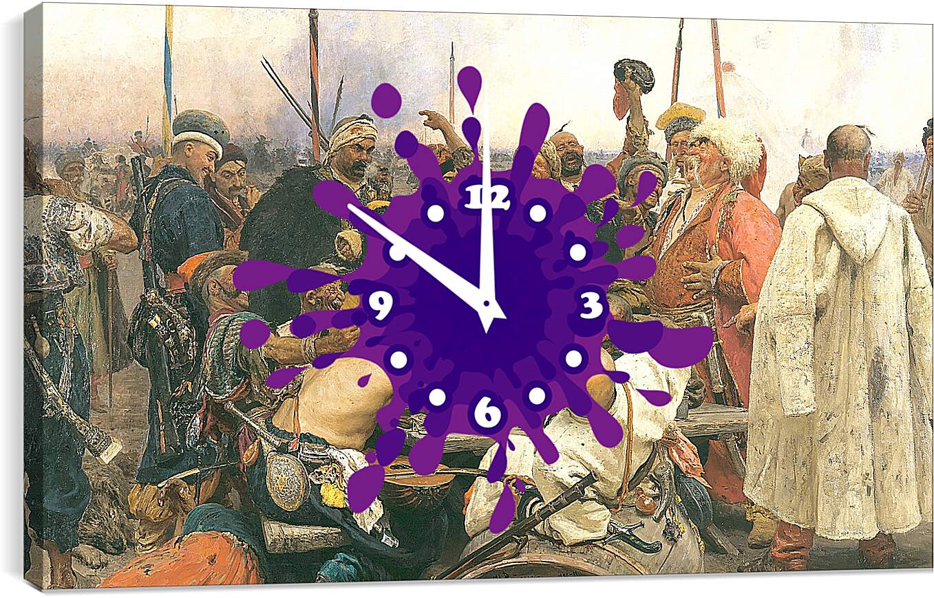 Часы картина - Казаки пишут письмо турецкому султану. Илья Репин
