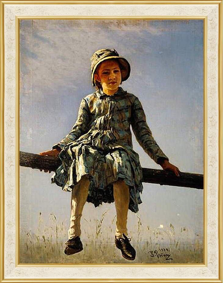 Картина в раме - Стрекоза (портрет дочери художника). Илья Репин
