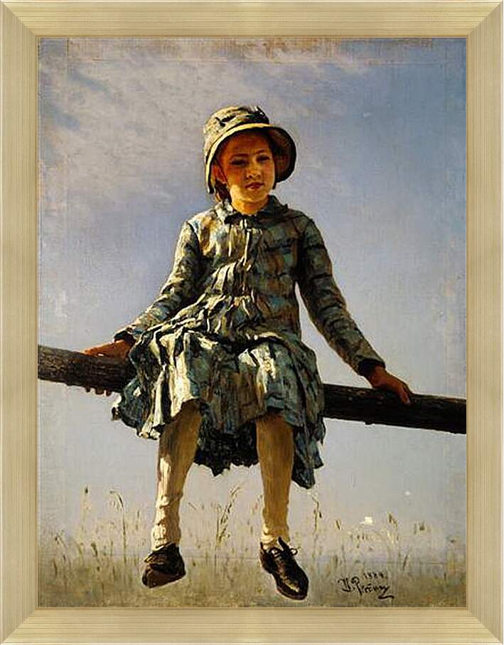 Картина в раме - Стрекоза (портрет дочери художника). Илья Репин
