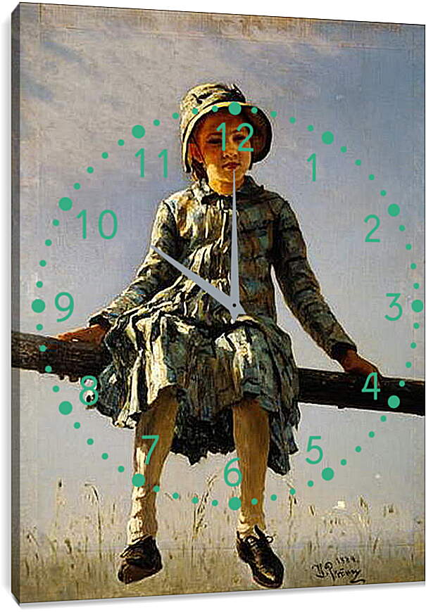 Часы картина - Стрекоза (портрет дочери художника). Илья Репин
