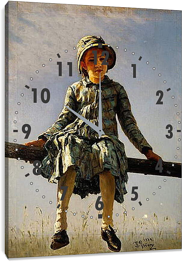 Часы картина - Стрекоза (портрет дочери художника). Илья Репин
