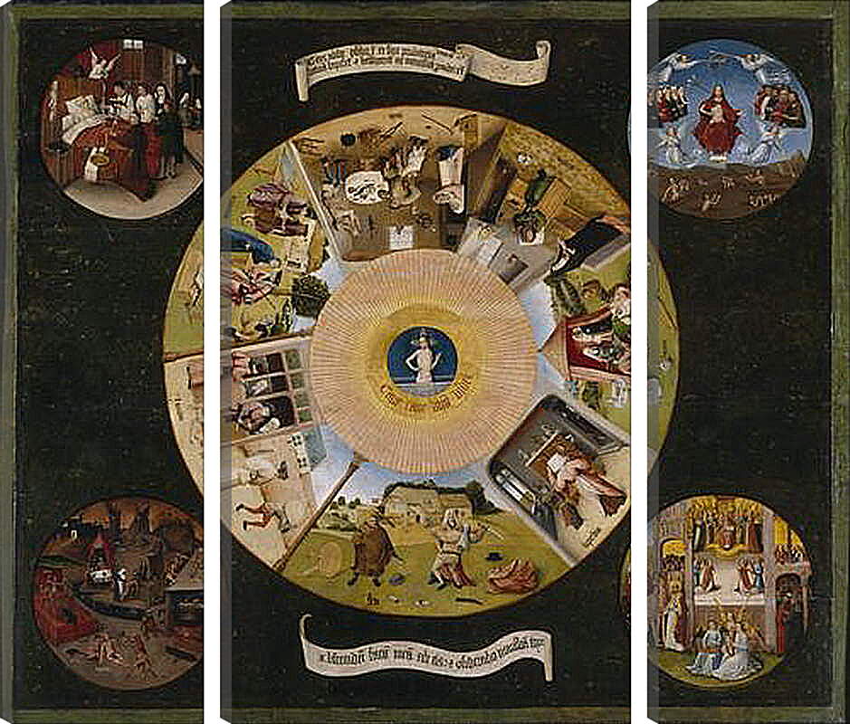 Модульная картина - Семь смертных грехов. Иероним Босх
