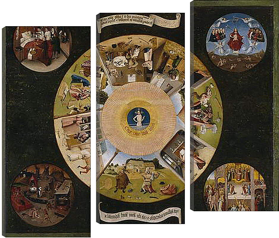 Модульная картина - Семь смертных грехов. Иероним Босх
