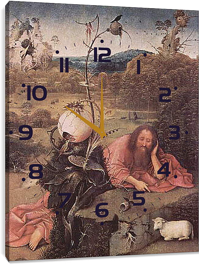 Часы картина - Св. Иоанн Креститель в пустыне. Иероним Босх
