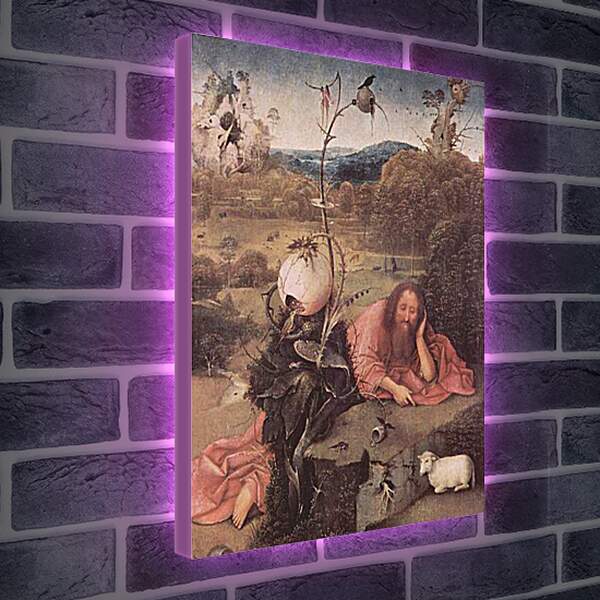 Лайтбокс световая панель - Св. Иоанн Креститель в пустыне. Иероним Босх

