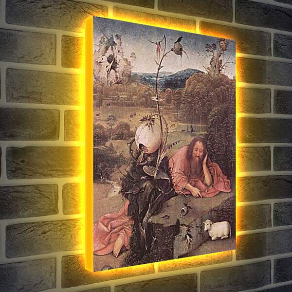 Лайтбокс световая панель - Св. Иоанн Креститель в пустыне. Иероним Босх
