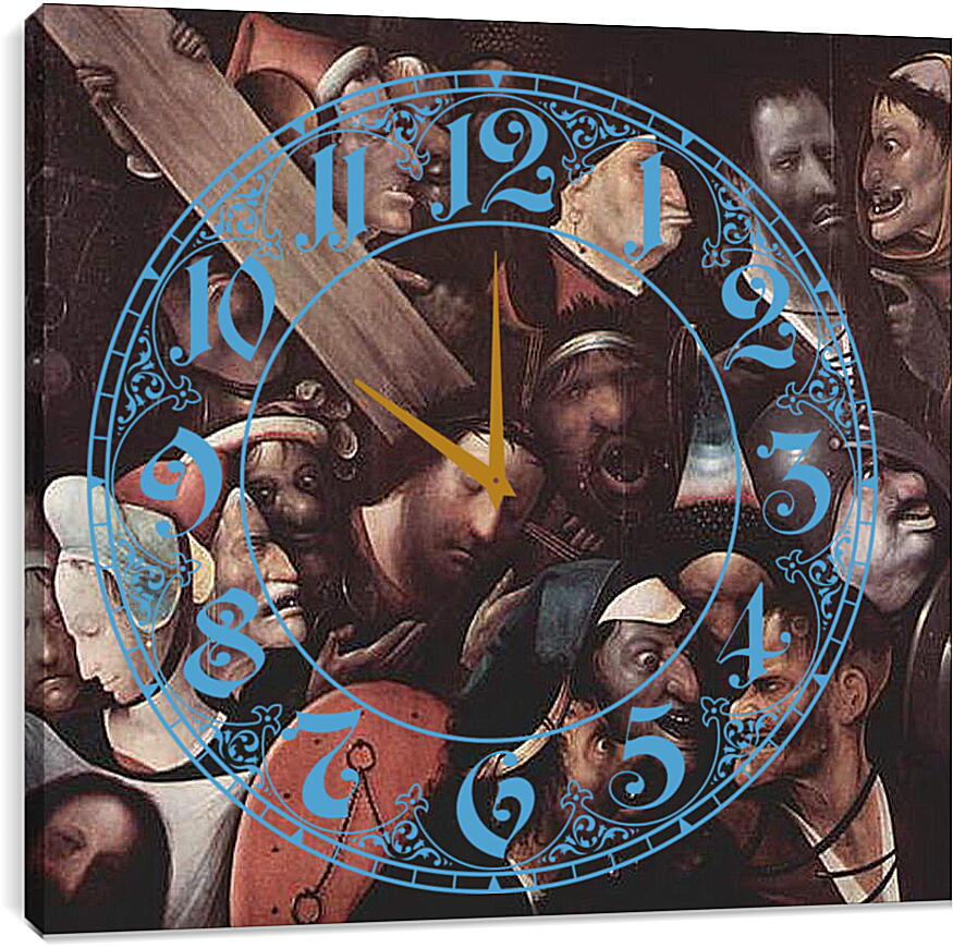 Часы картина - Несение креста. Иероним Босх
