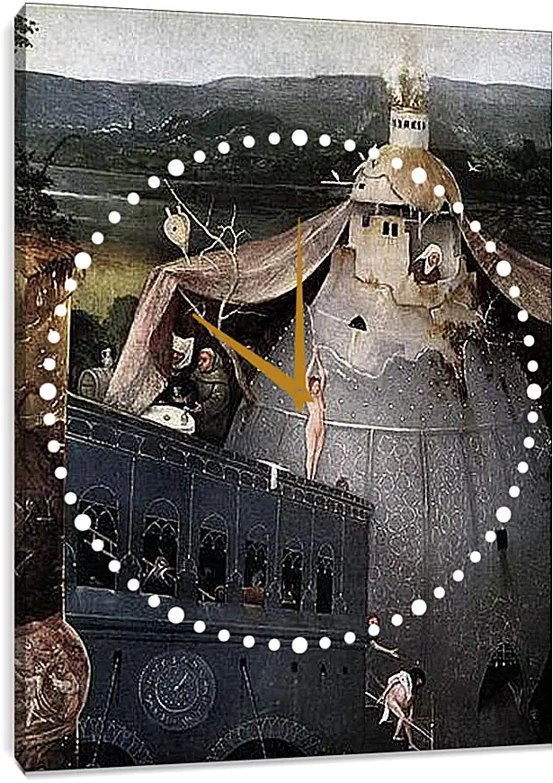 Часы картина - Триптих Искушение св.Антония. Иероним Босх