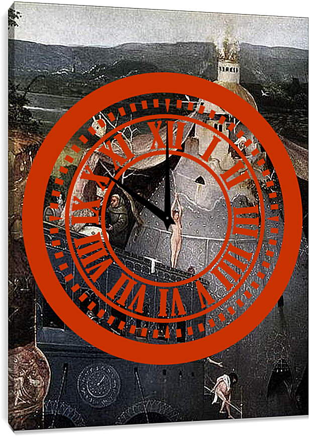 Часы картина - Триптих Искушение св.Антония. Иероним Босх
