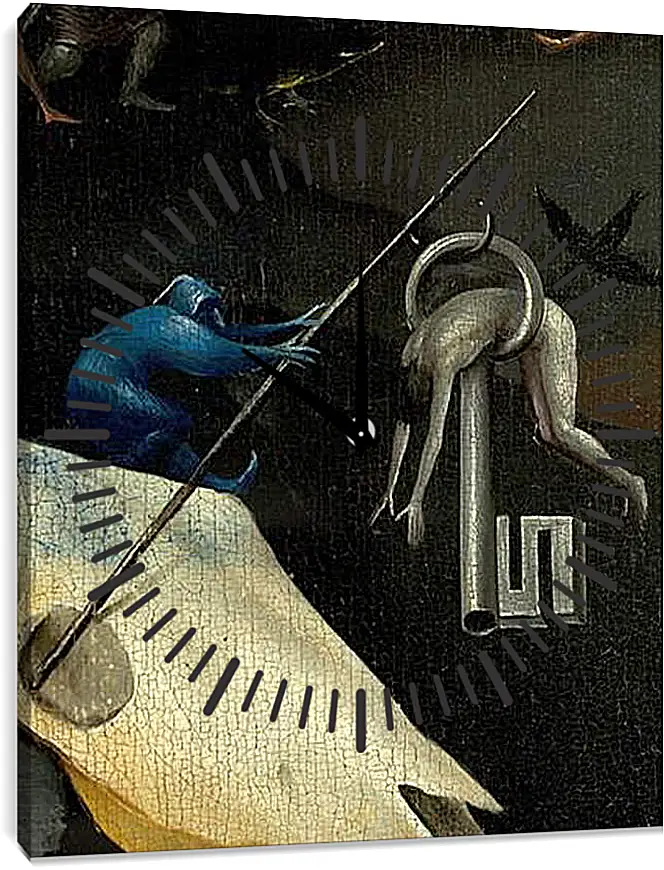 Часы картина - The Garden of Earthly Delights, right panel. Иероним Босх