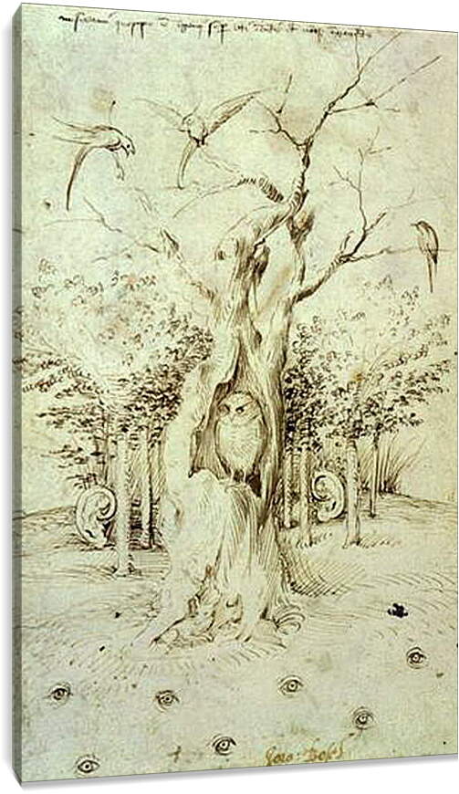 Постер и плакат - The Trees Have Ears and the Field Has Eyes by Hieronymus Bosch. Иероним Босх
