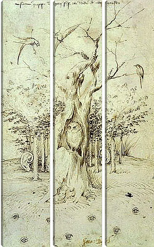 Модульная картина - The Trees Have Ears and the Field Has Eyes by Hieronymus Bosch. Иероним Босх