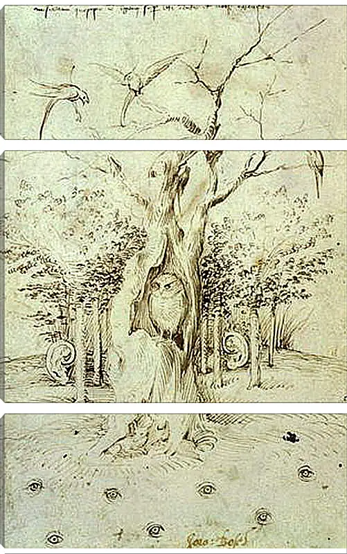 Модульная картина - The Trees Have Ears and the Field Has Eyes by Hieronymus Bosch. Иероним Босх