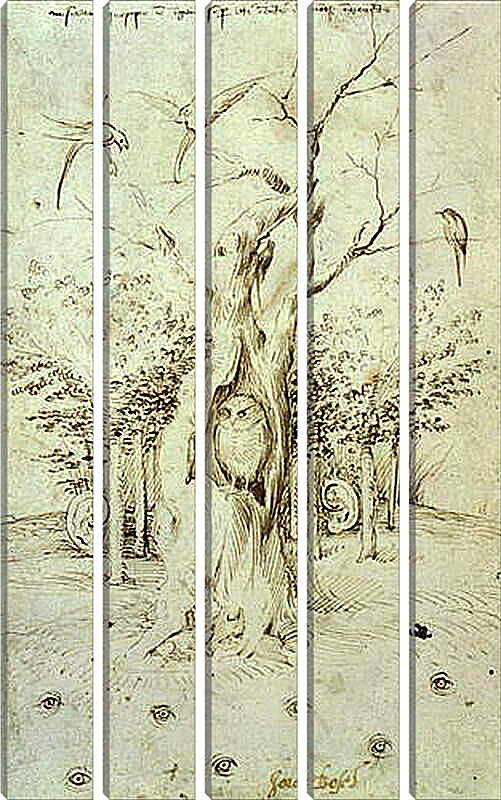 Модульная картина - The Trees Have Ears and the Field Has Eyes by Hieronymus Bosch. Иероним Босх
