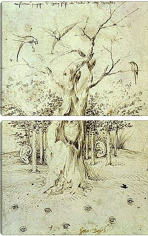 Модульная картина - The Trees Have Ears and the Field Has Eyes by Hieronymus Bosch. Иероним Босх