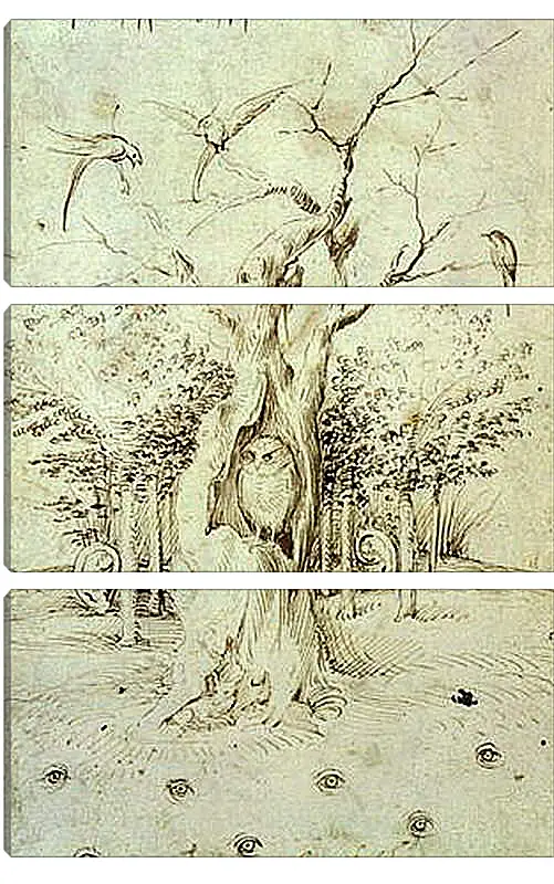 Модульная картина - The Trees Have Ears and the Field Has Eyes by Hieronymus Bosch. Иероним Босх