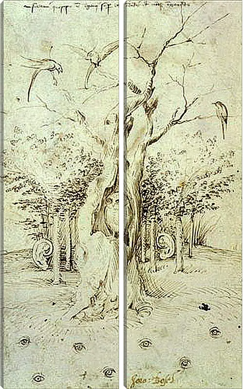 Модульная картина - The Trees Have Ears and the Field Has Eyes by Hieronymus Bosch. Иероним Босх
