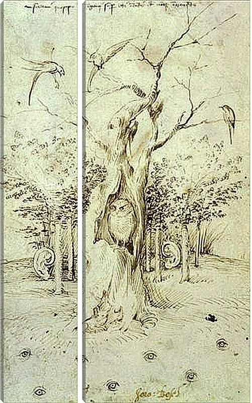 Модульная картина - The Trees Have Ears and the Field Has Eyes by Hieronymus Bosch. Иероним Босх