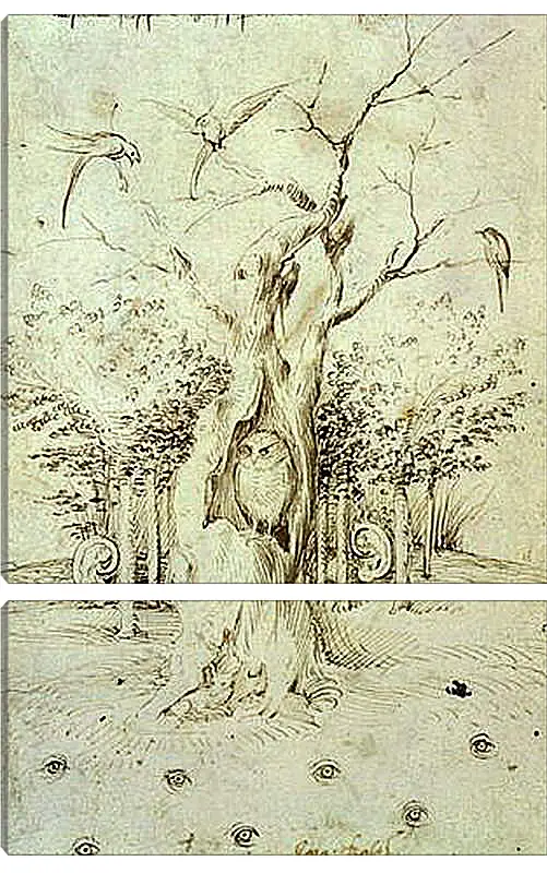 Модульная картина - The Trees Have Ears and the Field Has Eyes by Hieronymus Bosch. Иероним Босх
