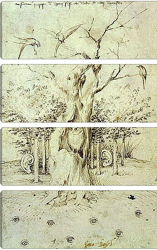 Модульная картина - The Trees Have Ears and the Field Has Eyes by Hieronymus Bosch. Иероним Босх