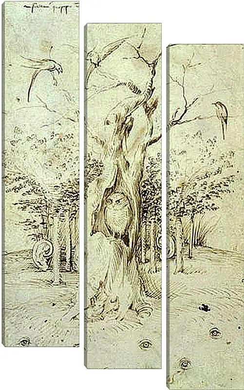 Модульная картина - The Trees Have Ears and the Field Has Eyes by Hieronymus Bosch. Иероним Босх
