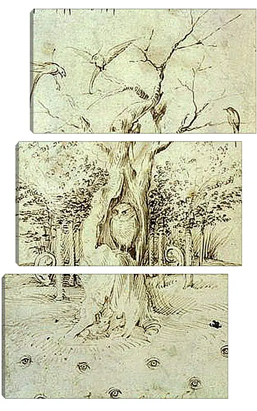 Модульная картина - The Trees Have Ears and the Field Has Eyes by Hieronymus Bosch. Иероним Босх
