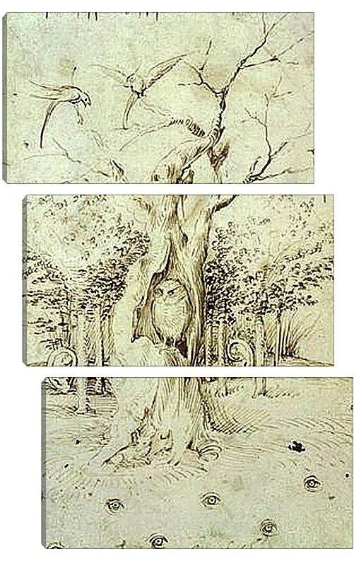 Модульная картина - The Trees Have Ears and the Field Has Eyes by Hieronymus Bosch. Иероним Босх