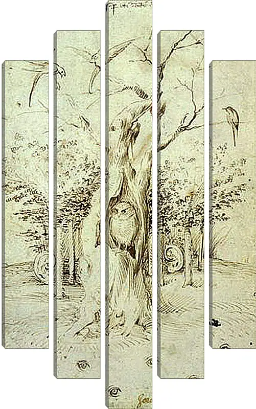 Модульная картина - The Trees Have Ears and the Field Has Eyes by Hieronymus Bosch. Иероним Босх