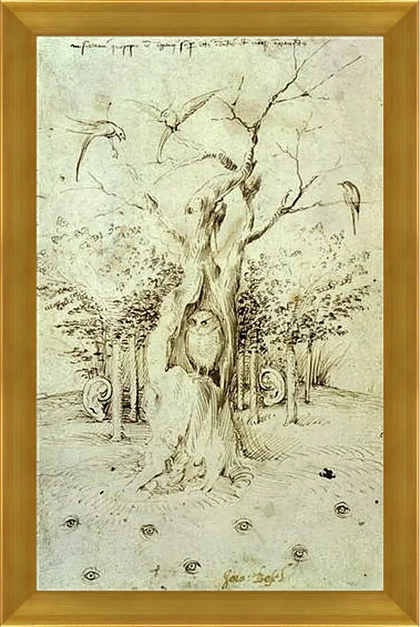 Картина в раме - The Trees Have Ears and the Field Has Eyes by Hieronymus Bosch. Иероним Босх