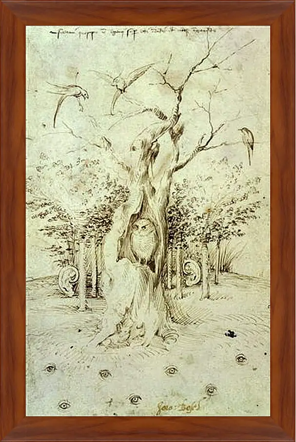 Картина в раме - The Trees Have Ears and the Field Has Eyes by Hieronymus Bosch. Иероним Босх